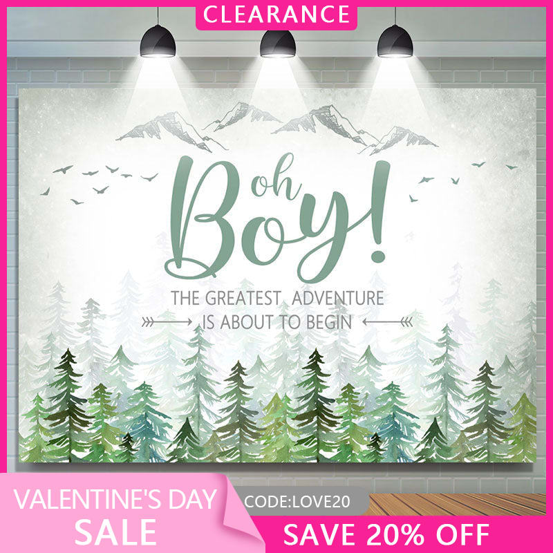 Lofaris (Ship In 24HR) Oh Baby The Greatest Adventure Green Shower Backdrop