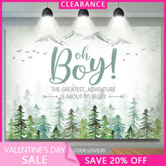 Lofaris (Ship In 24HR) Oh Baby The Greatest Adventure Green Shower Backdrop