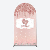 Lofaris Oh Girl Rose Gold Glitter Arch Baby Shower Backdrop