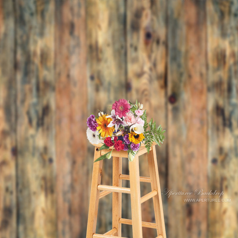 Lofaris Old Retro Brown Wood Grain Backdrop For Photography