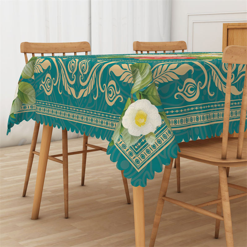 Lofaris Old Style Flowers Rectangle Tablecloth
