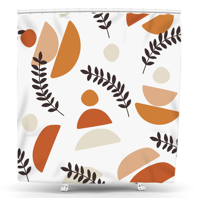 Lofaris Olive Branch Abstract Shapes Artistic Shower Curtain