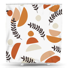 Lofaris Olive Branch Abstract Shapes Artistic Shower Curtain