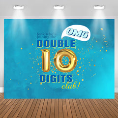 Lofaris OMG Double 10 Digits Club Blue Birthday Backdrop