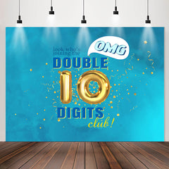 Lofaris OMG Double 10 Digits Club Blue Birthday Backdrop