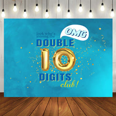 Lofaris OMG Double 10 Digits Club Blue Birthday Backdrop