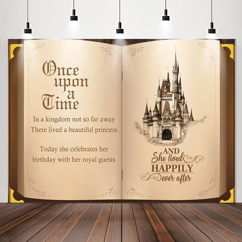 Lofaris Once Upon A Time Castle Book Birthday Backdrop