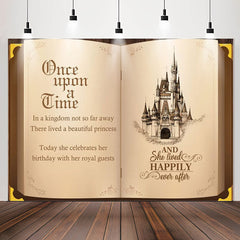 Lofaris Once Upon A Time Castle Book Birthday Backdrop