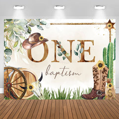 Lofaris One Cowboy Plant Green Cactus Wood Baptism Backdrop
