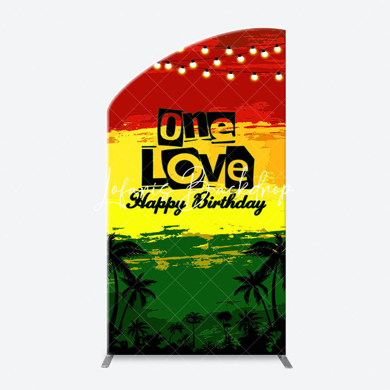 Lofaris One Love Hawaii Evening Night Arch Birthday Backdrop