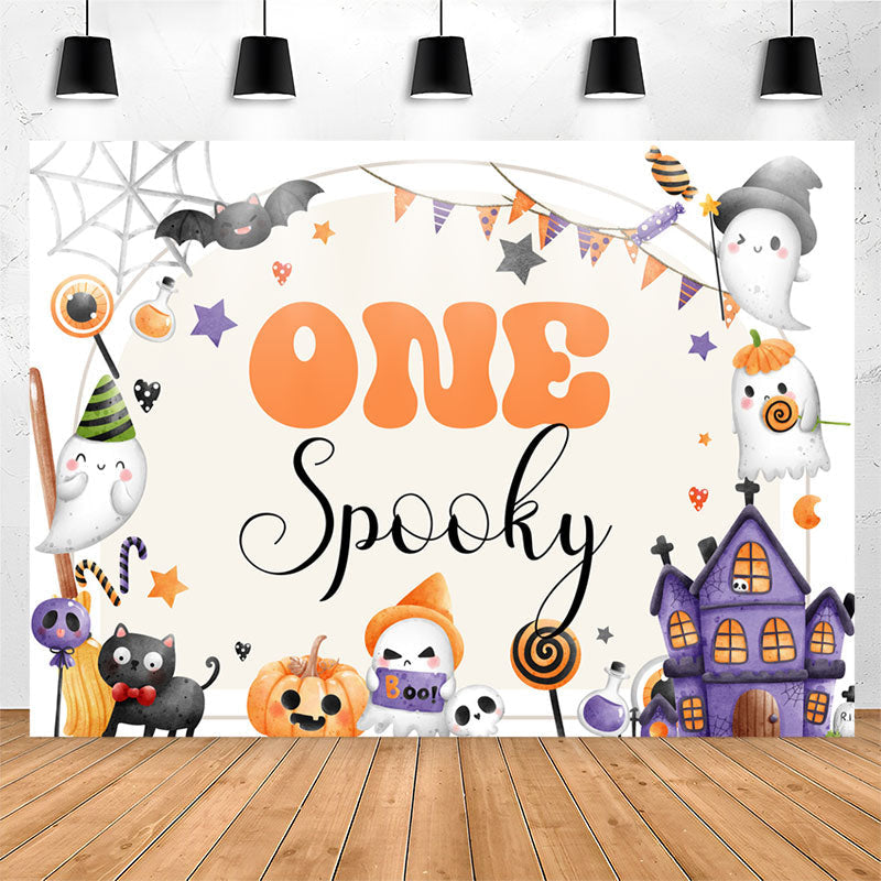 Lofaris One Spooky Boo Halloween Theme 1St Birthday Backdrop