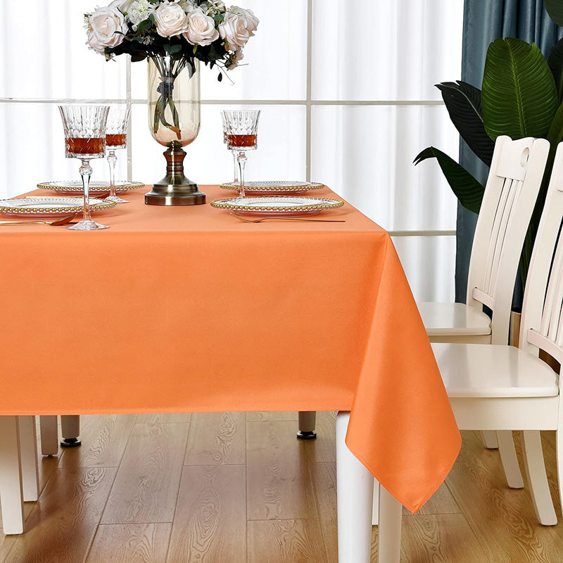 Lofaris Orange 150 GSM Polyester Banquet Rectangle Tablecloth