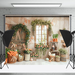 Lofaris Orange Broken Wall Country Window Easter Backdrop