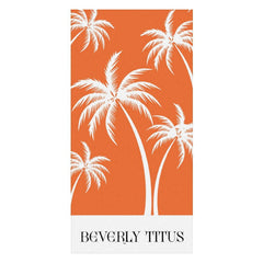 Lofaris Orange Coconut Tree Hot Summer Custom Beach Towel