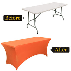 Lofaris Orange Fitted Spandex Rectangle Banquet Table Cover