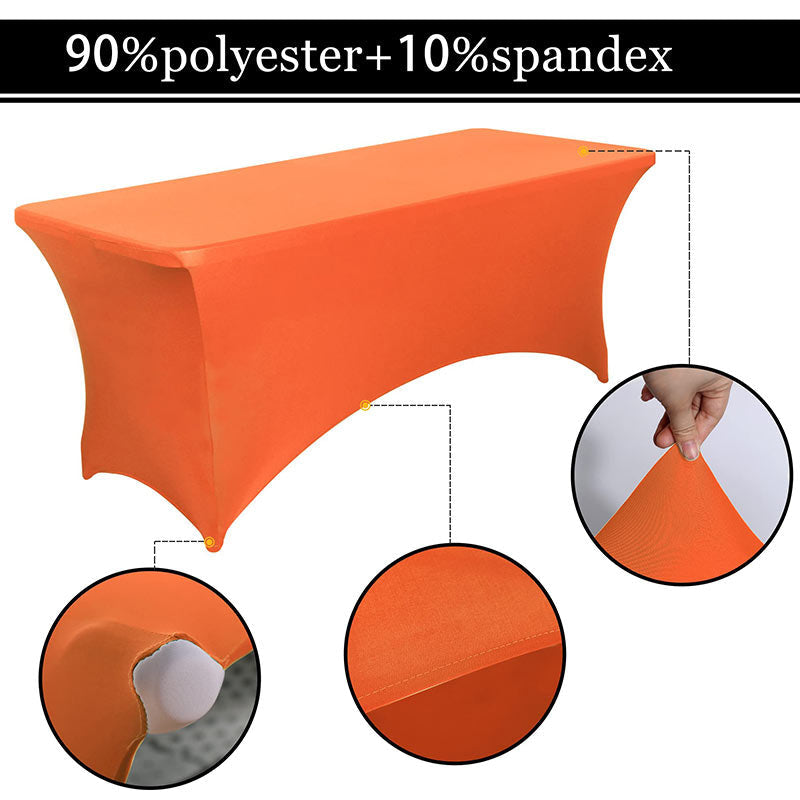 Lofaris Orange Fitted Spandex Rectangle Banquet Table Cover