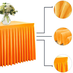 Lofaris Orange Fitted Velvet Rectangle Table Skirts Cover