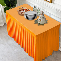 Lofaris Orange Fitted Velvet Rectangle Table Skirts Cover