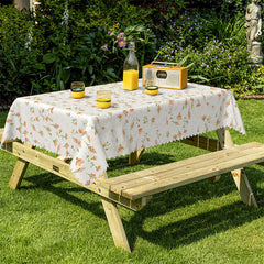 Lofaris Orange Flower Country Dining Room Pattern Tablecloth