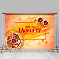 Lofaris Orange Gourmet Food Tea Happy Passover Backdrop