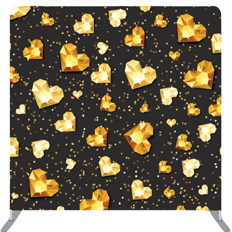 Lofaris Orange Heart Crystal Black Valentines Day Backdrop