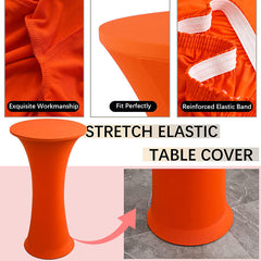 Lofaris Orange High Top Round Spandex Cocktail Tablecloths