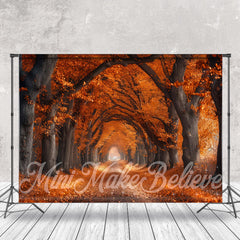 Lofaris Orange Leaves Trees Forest Autumn Photo Backdrop