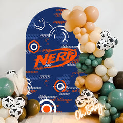 Lofaris Orange Nerf Target Blue Arch Backdrop For Party