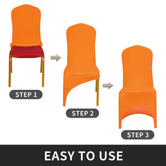 Lofaris Orange Open Back Stretch Spandex Banquet Chair Cover