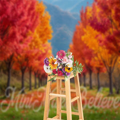 Lofaris Orange Red Leaves Tree Autumn Backdrop For Photo