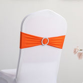 Lofaris Orange Spandex Elastic Banquet Chair Bands Ties Bows