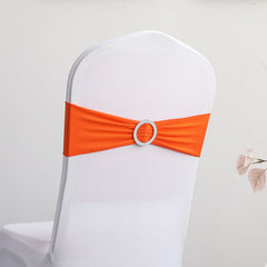 Lofaris Orange Spandex Elastic Banquet Chair Bands Ties Bows
