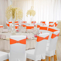 Lofaris Orange Spandex Elastic Banquet Chair Bands Ties Bows
