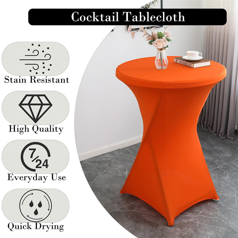 Lofaris Orange Spandex Stretch Cocktail Banquet Tablecloths