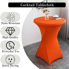 Lofaris Orange Spandex Stretch Cocktail Banquet Tablecloths