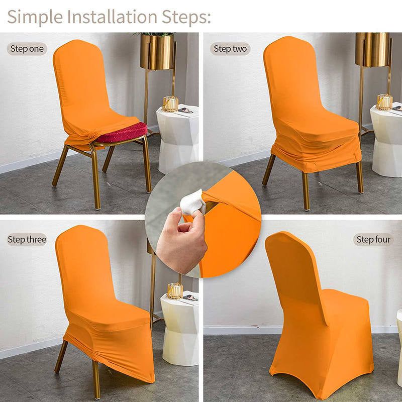 Lofaris Orange Stretch Spandex Banquet Chair Slipcovers