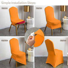 Lofaris Orange Stretch Spandex Banquet Chair Slipcovers