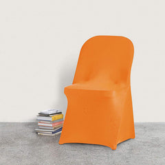 Lofaris Orange Stretch Spandex Banquet Folding Chair Cover