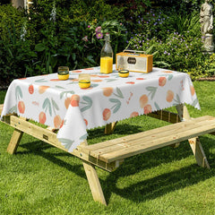 Lofaris Orange Tulip Flowers Pattern Rectangle Tablecloth