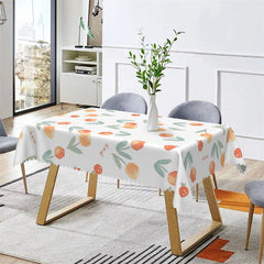 Lofaris Orange Tulip Flowers Pattern Rectangle Tablecloth