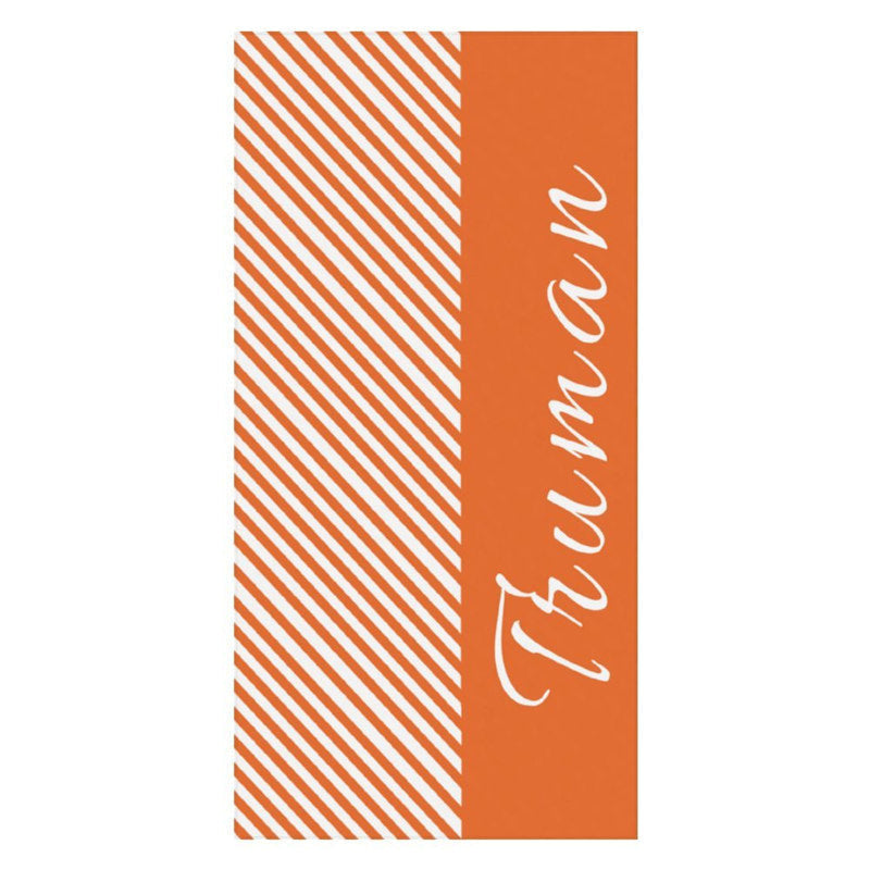 Lofaris Organge Stripe Custom Name Beach Towel for Vacation