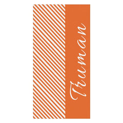 Lofaris Organge Stripe Custom Name Beach Towel for Vacation