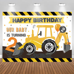 Lofaris Our Baby Is Turning 2 Boy Happy Birthday Backdrop