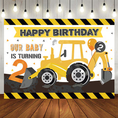Lofaris Our Baby Is Turning 2 Boy Happy Birthday Backdrop