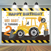 Lofaris Our Baby Is Turning 2 Boy Happy Birthday Backdrop