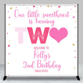 Lofaris Our Little Sweetheart Custom 2nd Birthday Backdrop