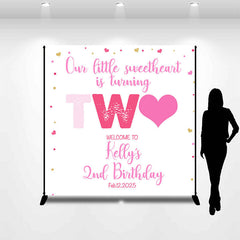 Lofaris Our Little Sweetheart Custom 2nd Birthday Backdrop