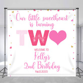 Lofaris Our Little Sweetheart Custom 2nd Birthday Backdrop