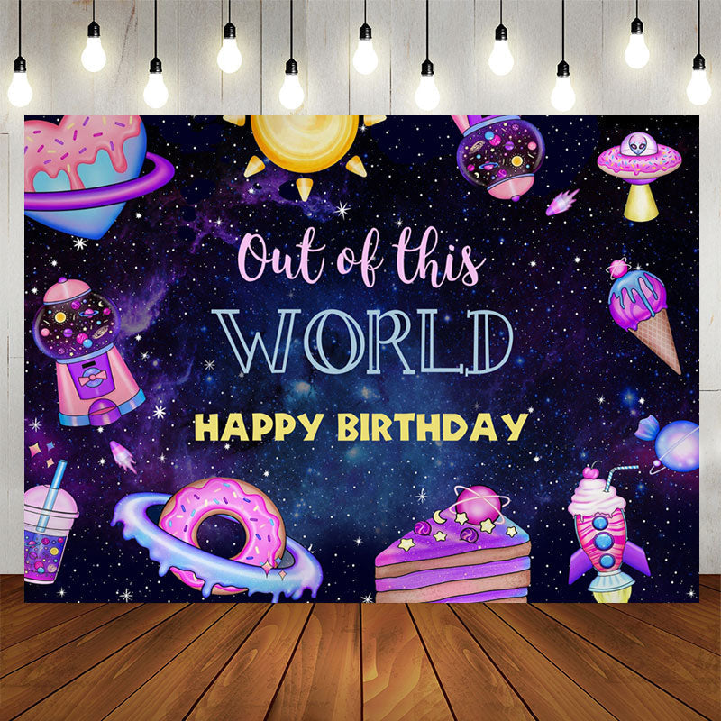 Lofaris Out Of This World Dessert Happy Birthday Backdrop