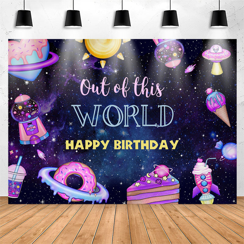Lofaris Out Of This World Dessert Happy Birthday Backdrop